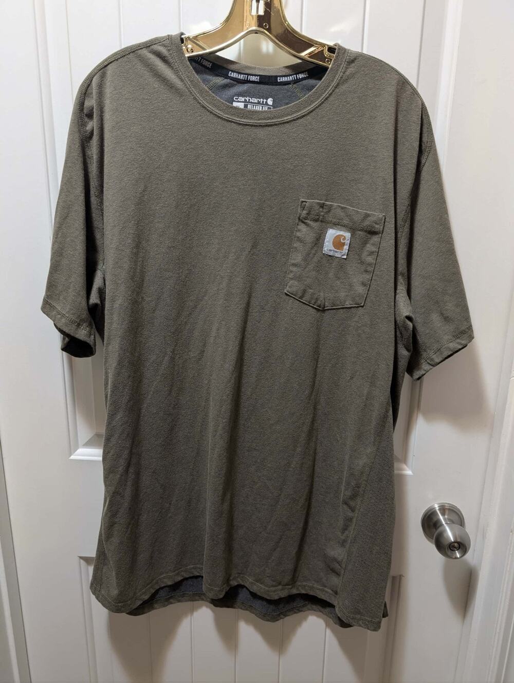 Carhartt Men's Force Relaxed Fit Short-Sleeve Pocket Green T-Shirt Size XL